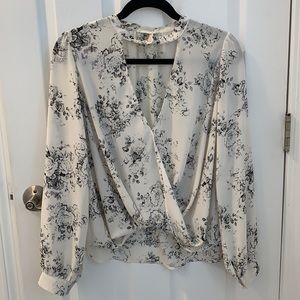 High neck floral blouse
